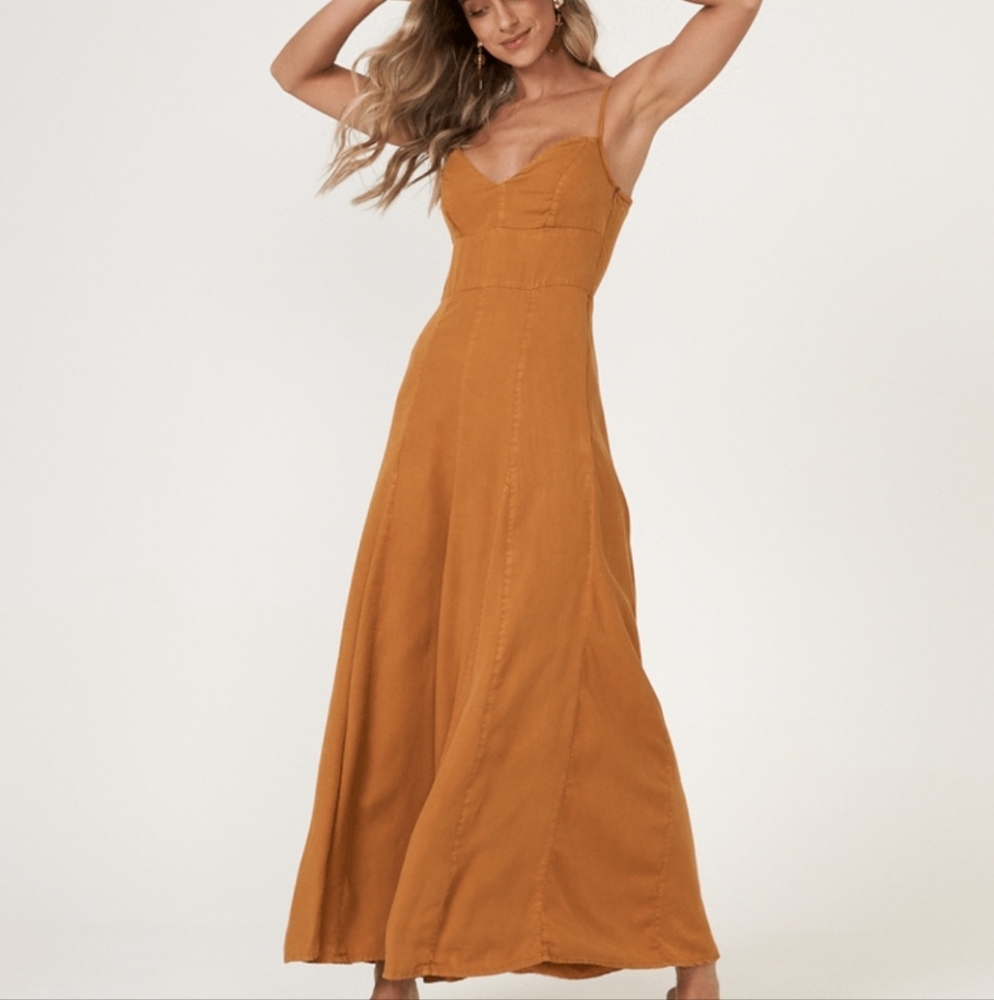 Elegant Mustard Maxi Dress